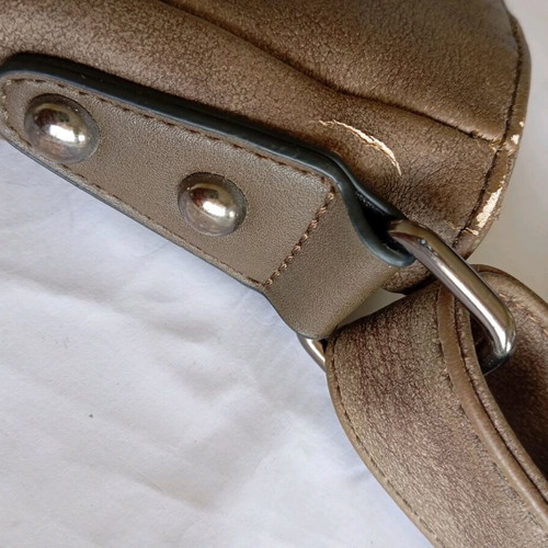 Women's crossbody bag used, light brown, large capacity