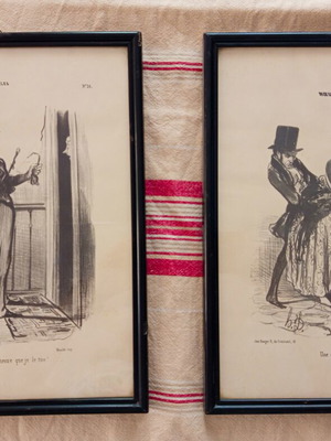 Set of 2 engravings like new, framed 33x27 cm
