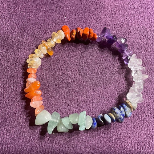 Chakra elastic bracelet with crystals