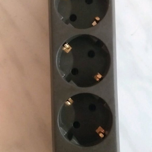 Power strip 3 sockets without cable, black, new