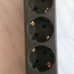 Power strip 3 sockets without cable, black, new