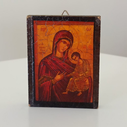 Byzantine icon of Panagia Kecharitomeni used, vintage style wooden