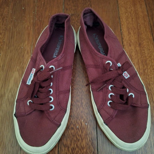 Superga women's sport canvas shoes used size 39.5 red