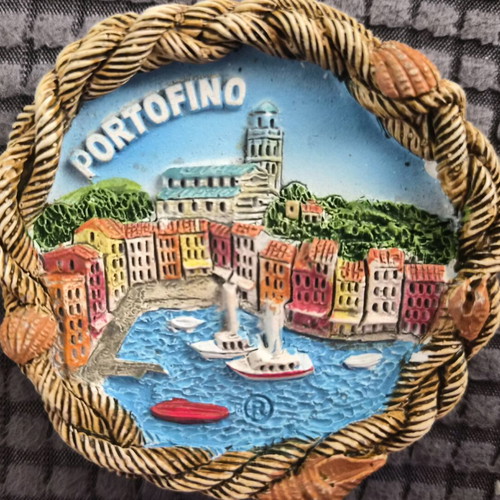Fridge magnet used with Portofino Italy harbor