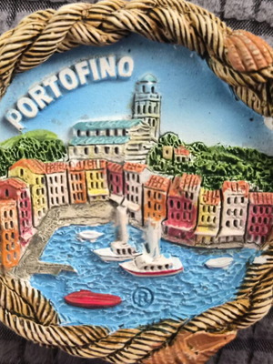 Fridge magnet used with Portofino Italy harbor