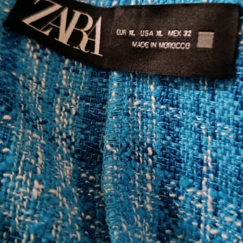 Zara Tweed Jacket XL like new, blue with white details