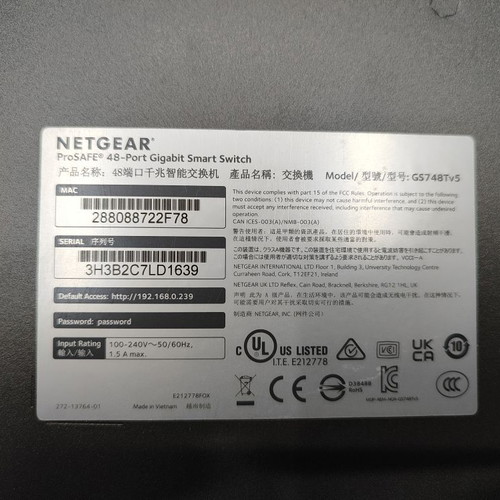 Netgear GS748Tv5 Switch like new, 48 Port 1000Mbps, 4x SFP