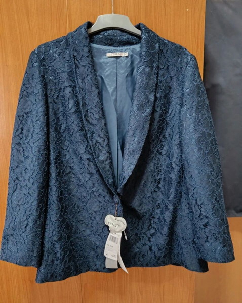 Blazer μπλε μαρεν με δαντέλα