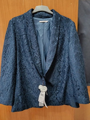 Blazer μπλε μαρεν με δαντέλα