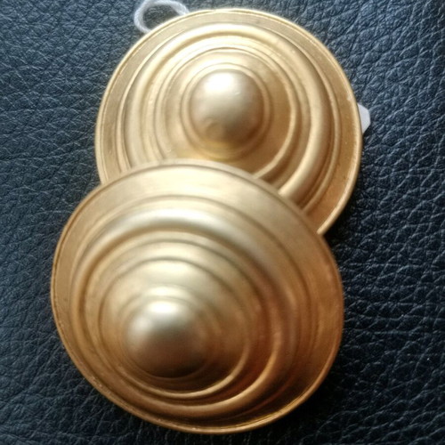 Vintage Faux Bijoux Large Clip Earrings Gold Color New