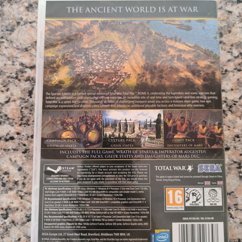 Total War Rome II Spartan Edition PC like new