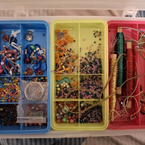 Craft box used with beads and materials