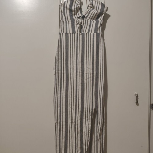 Bershka striped midi dress XS with front slit