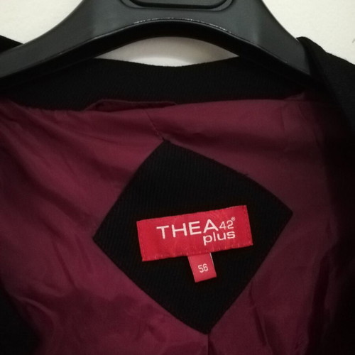 Thea42 plus black rib jacket, plus size 56