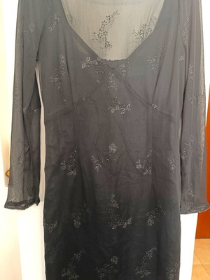 KATSIPI black evening dress with lace sleeves, size M