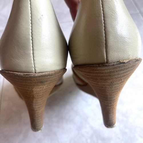 Rollini leather wedge sandals size 39, retro style