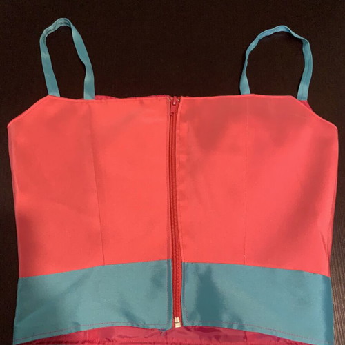 Bustier size S like new, handmade, blue and pink