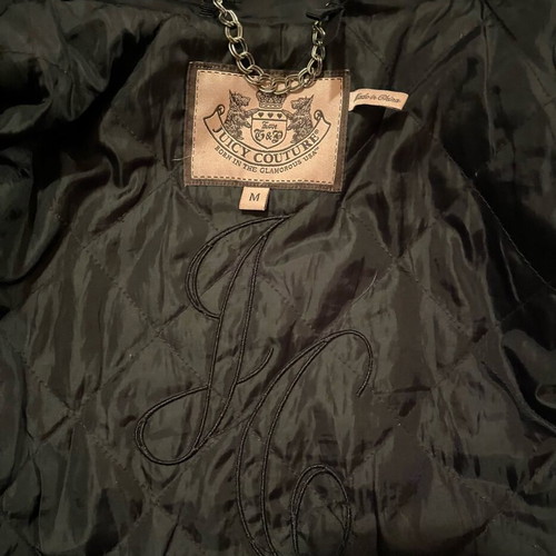 Juicy Couture black polyester coat with gold details used, size M
