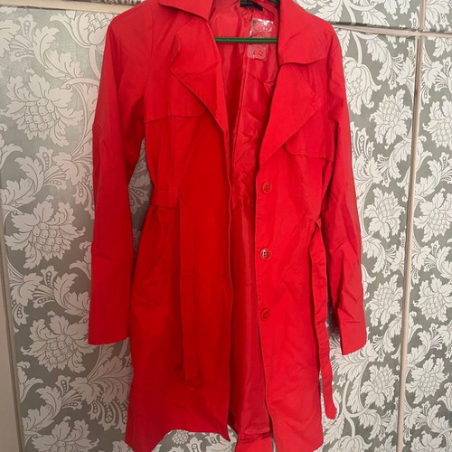Benneton red cape coat, unworn, size L