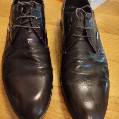 Boss men's leather lace-up shoes size 44, dark brown