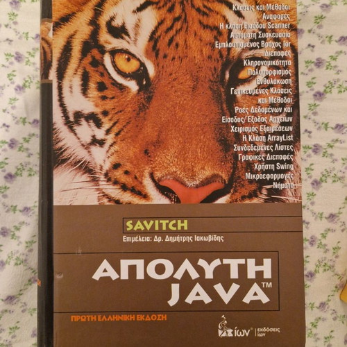 Absolute Java book like new from University of Peloponnese