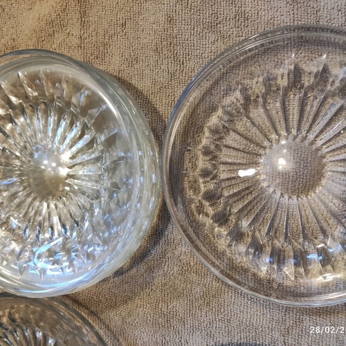 WMF Diadem 24% Crystal Carved Glass Plates like new, set of 12