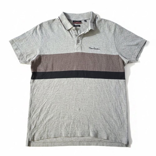 Pierre Cardin men's polo shirt used, size M, gray melange