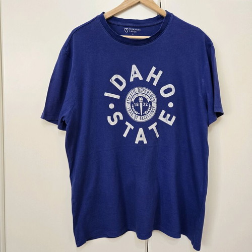 Primark T-shirt used, men's, blue, size large