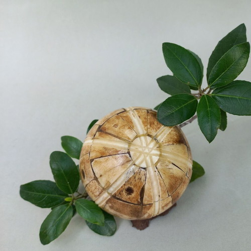 Ethnic vintage decorative spheres set, like new, handmade natural materials