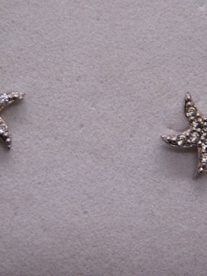 Silver 925 Starfish Earrings with Zirconia like new