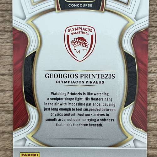 2025-26 Panini Select Euroleague Basketball Card Georgios Printezis like new