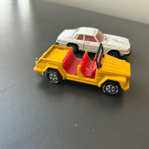 Corgi and Siku toy cars used, Agios and Jeep, made in Germany