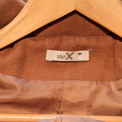 Camel mid-length coat like new, size M