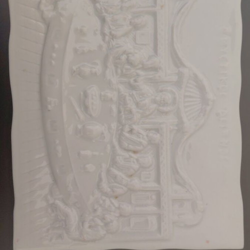The Last Supper carved on thin marble, new