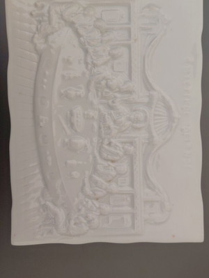 The Last Supper carved on thin marble, new
