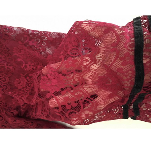 ZUIKI Cropped Lace Pants One Size Burgundy