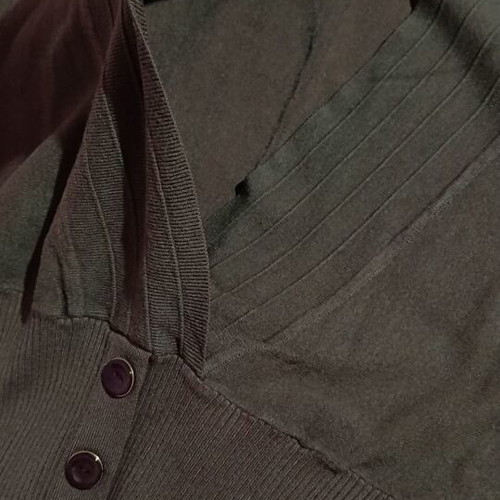 Khaki blouse S/M with batwing sleeves and decorative buttons