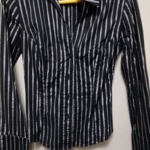 Iso black shirt with silver stripes size Small new
