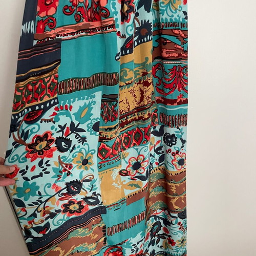 Maxi summer dress Pink P with colorful print, like new