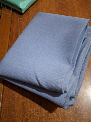 Double-width fabric in gray and ciel shades new