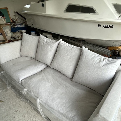 Sofa 3-seater gray used with removable washable cushion covers