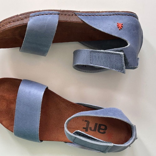 Art women's sandals size 38 new light blue leather