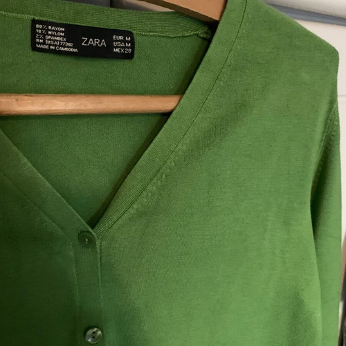 Zara cardigan green like new, size M