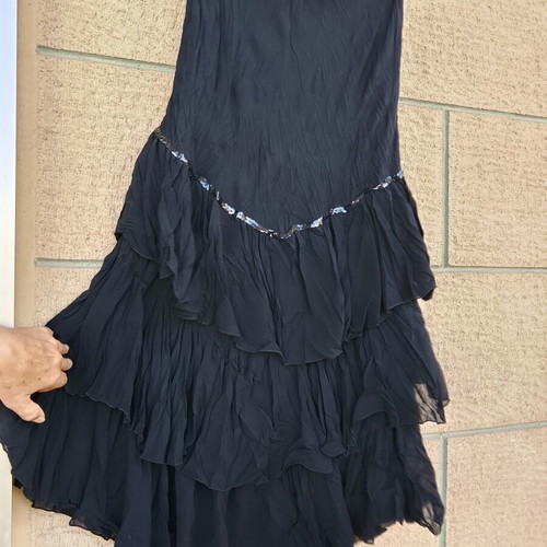 Mat Fashion black strapless dress or skirt with ruffles