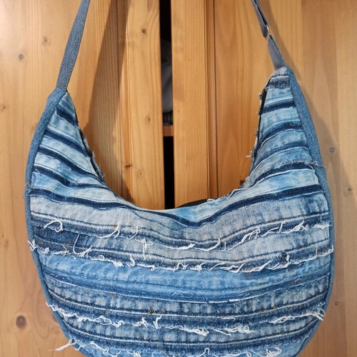 Jeans patchwork bag new crossbody with large interior space