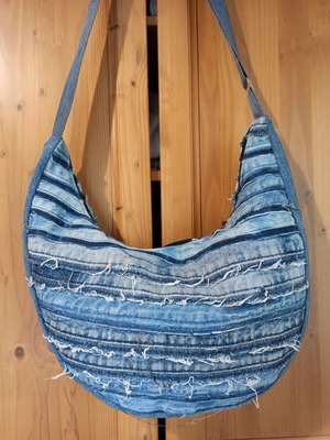 Jeans patchwork bag new crossbody with large interior space