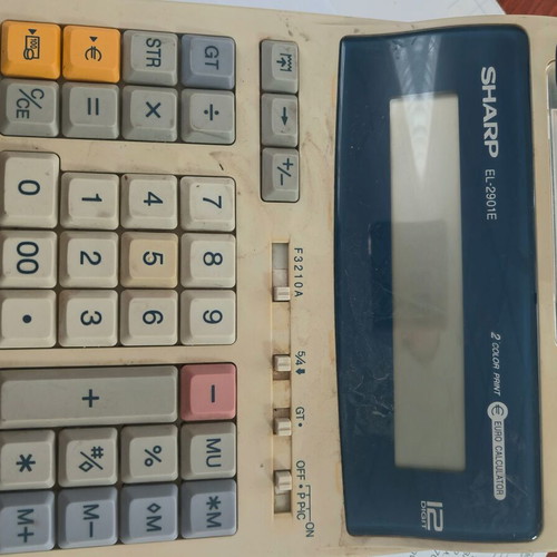 Sharp EL-2901E printing calculator used for office