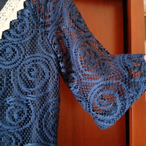 Lace dress dark blue like new, size S/M