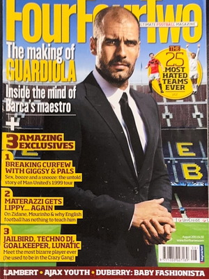 FourFourTwo magazine used, August 2011 issue with Guardiola cover