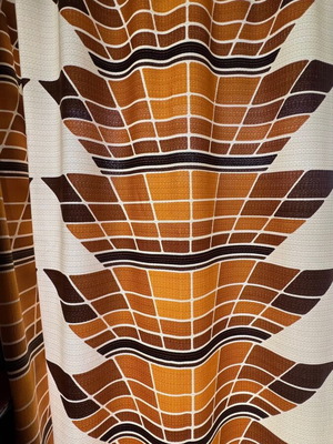 Vintage Pop curtains used, retro fabric 1970s